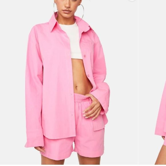 Pink Women's Button-Up Shirt - Picture 3 of 8